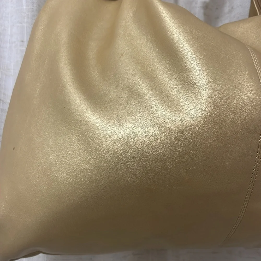 White House Black Market Shoulder Handbag Gold 12x16 - Picture 3 of 14